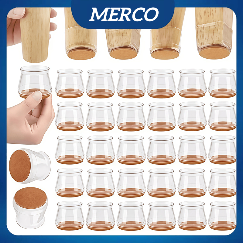 🔥BR Vendedor local🔥Kit 8-24Peças Capas protetoras Redondas transparentes de silicone para pés de cadeiras, mesas e móvei