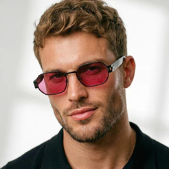 Óculos de Sol Retangular Premium Preto e Vinho Tendencia Retro Vintage Em Alta Moda Verão uv400