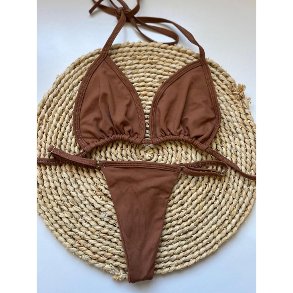 Biquini Marquinha Bronze Perfeito Corrininha Fio Dental Moda Praia Moda Feminina
