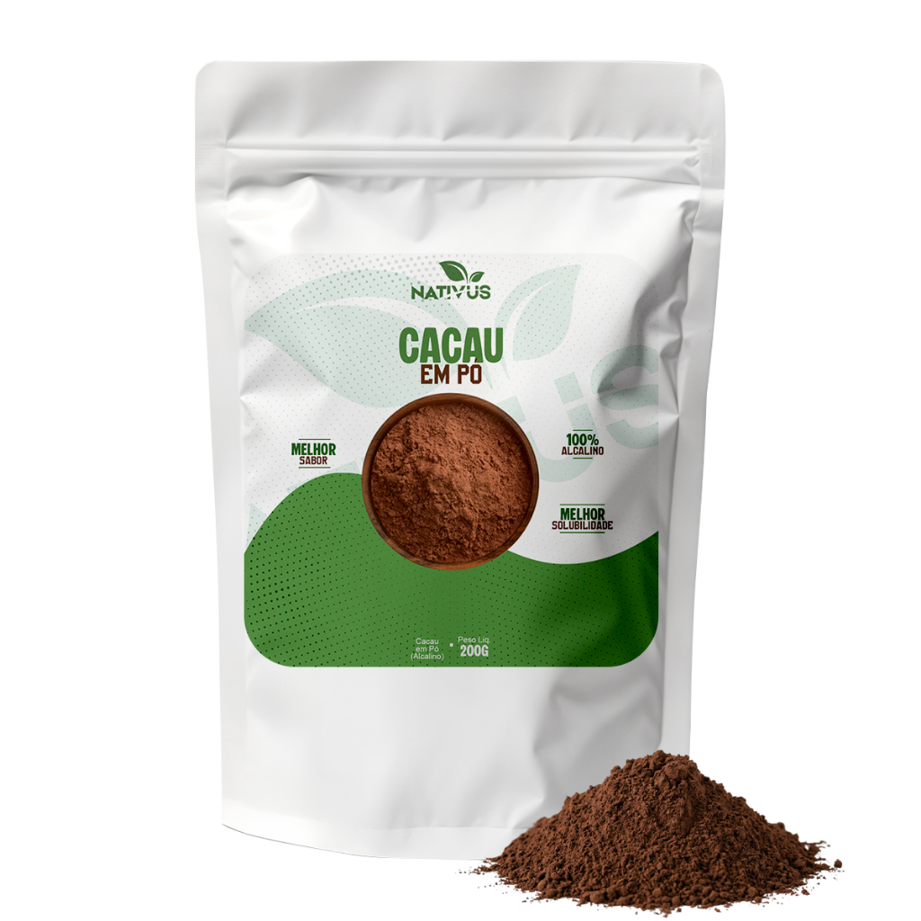 Cacau em Pó 100% Alcalino Premium Sem Glúten