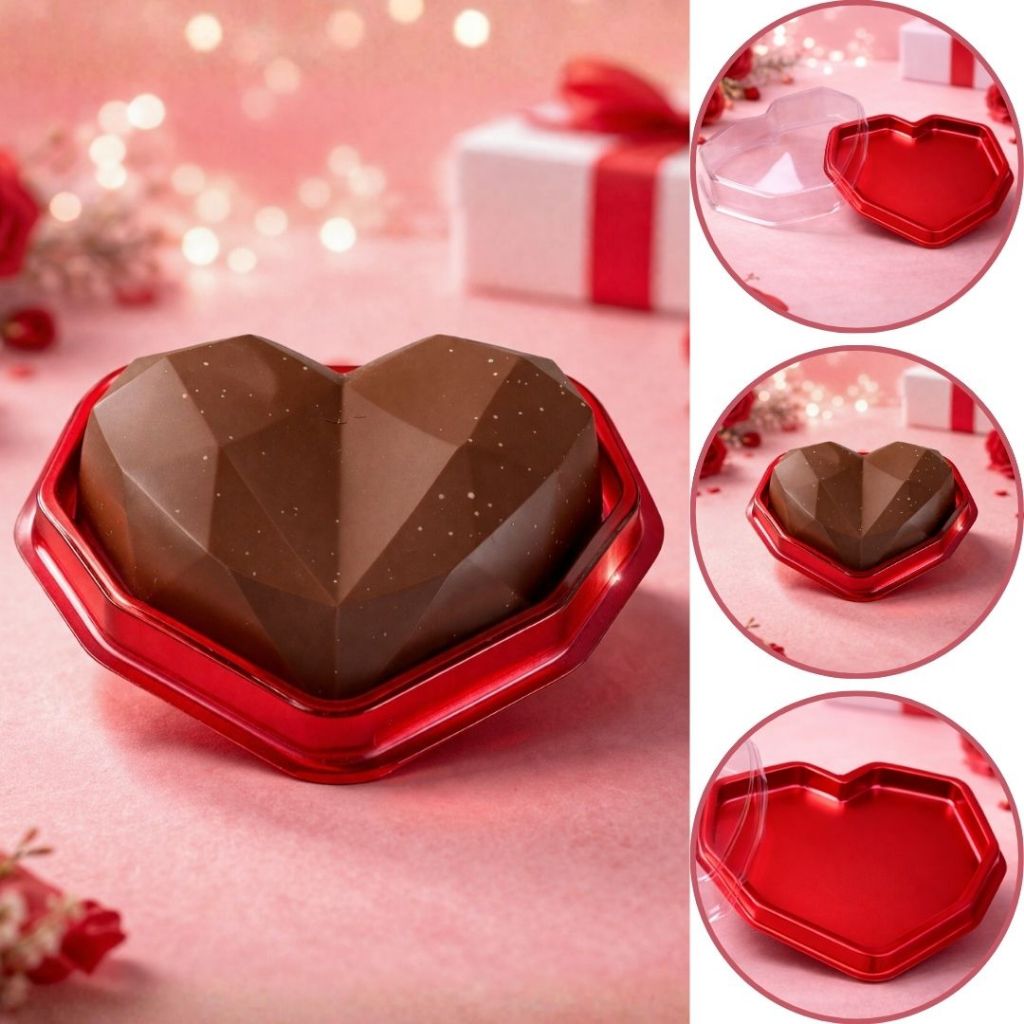 10 ~ 40 Caixa Coração Lapidado 350g Vermelho 14072 (BWB) (CHOCO)