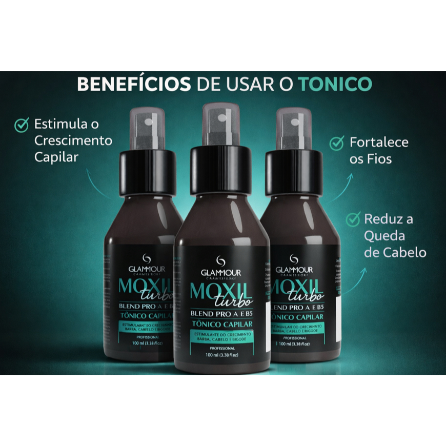 KIT 3 Tônico Turbo Glammour Crescimento Acelerado 100ml - Envio Imediato!