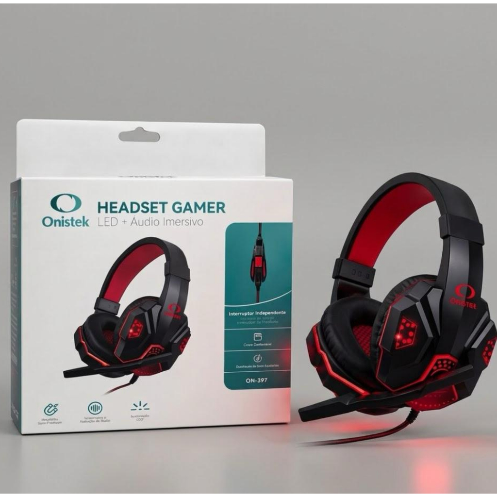 Headset Fone de Ouvido Gamer com Fio Compatível Ps4 Ps5 Xbox