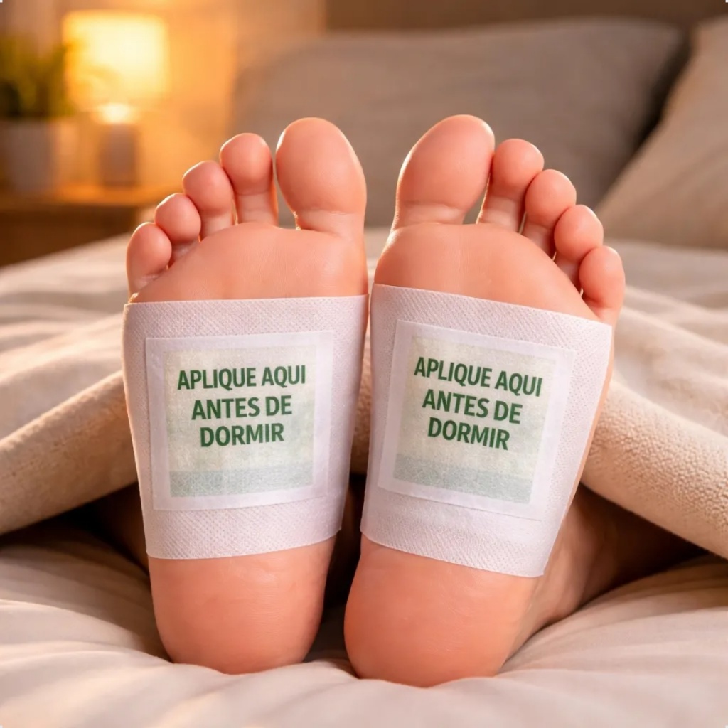 kit 20 Adesivo Detox Para Pés Com Núcleo Ativo Para Remoção Toxinas Relaxante