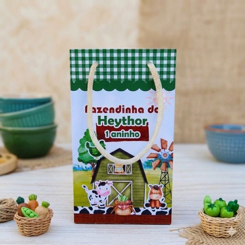 PEGUE E MONTE | Sacolinha Surpresa P Fazendinha Verde - Personalizados -  Lembrancinha - Festa - Aniversário- Decoração
