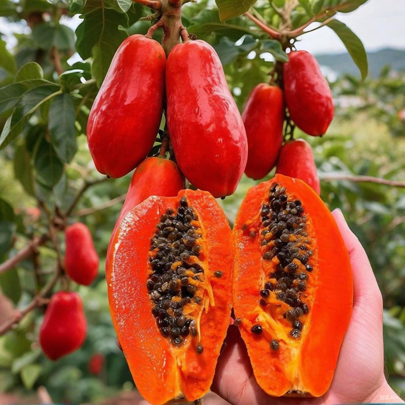 Sementes Mamão Gigante Vermelho SUPER DOCE | Alta Germinação | Cresce Rápido Produz Muito
