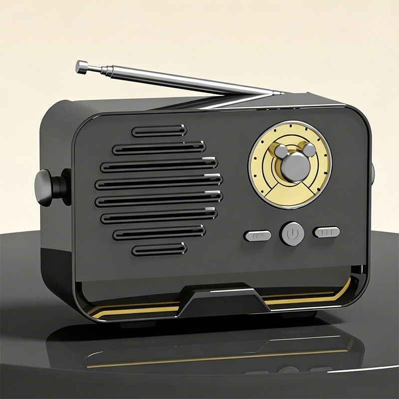 Retro Rádio Mini Caixa de Som Bluetooth Portátil Com vintage FM/TF/LED/USB