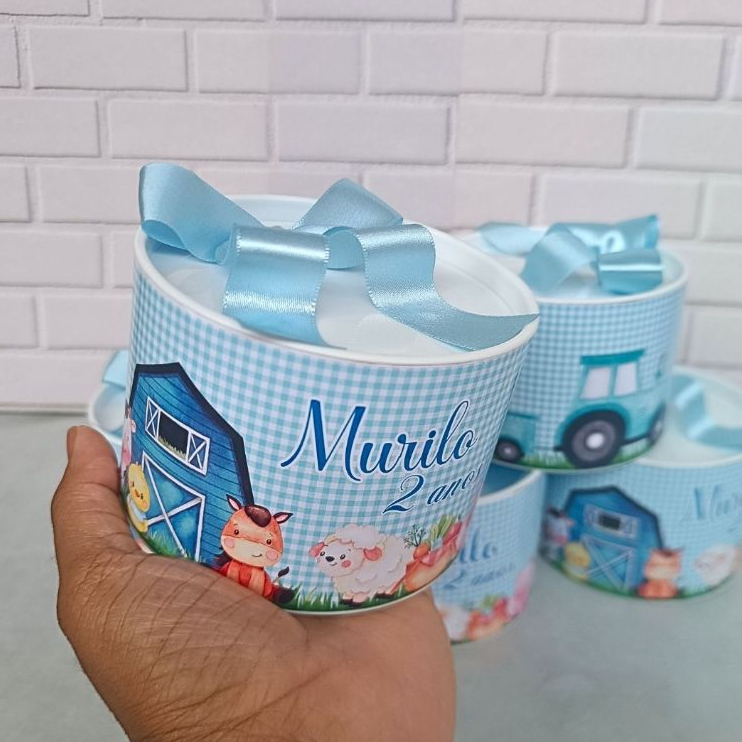 Tubo lata Personalizada Fazendinha - Lembrancinha Fazendinha - Tubo lata Fazendinha - Lembrancinha Infantil