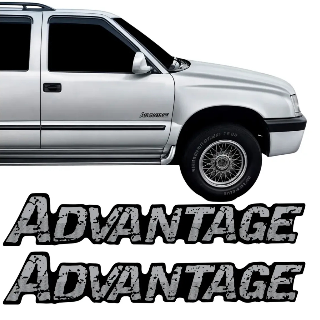 Par Adesivo Emblema Advantage Resinado Gm Chevrolet S10 Blazer 2005 06 07 08 09 10 11