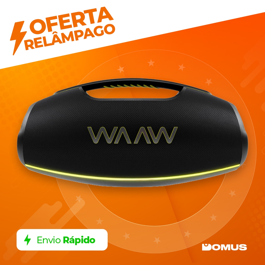 Caixa de Som WAAW Hyperboom 1000 180W TWS e LED IPX7 By Alok