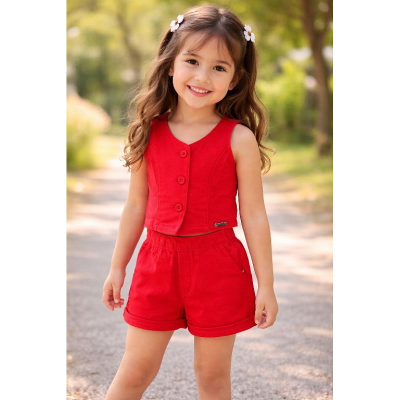 “Conjunto e Vestido Infantil Feminino Verão Menina Roupa 4 Anos”cada