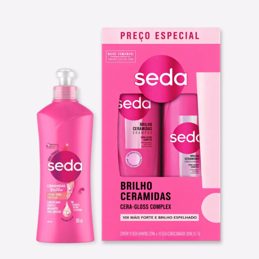 Shampoo 300ml  e Condicionador 190ml  Seda + Creme de Pentear 300ml Kit Capilar Seda 3 Itens em Oferta na Shopee