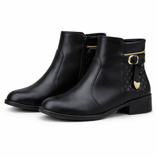 Bota Feminina Zíper Conforto Cano Baixo Saltinho Botinha pro Frio Coturno Cano Curto Rodeio Festa Junina