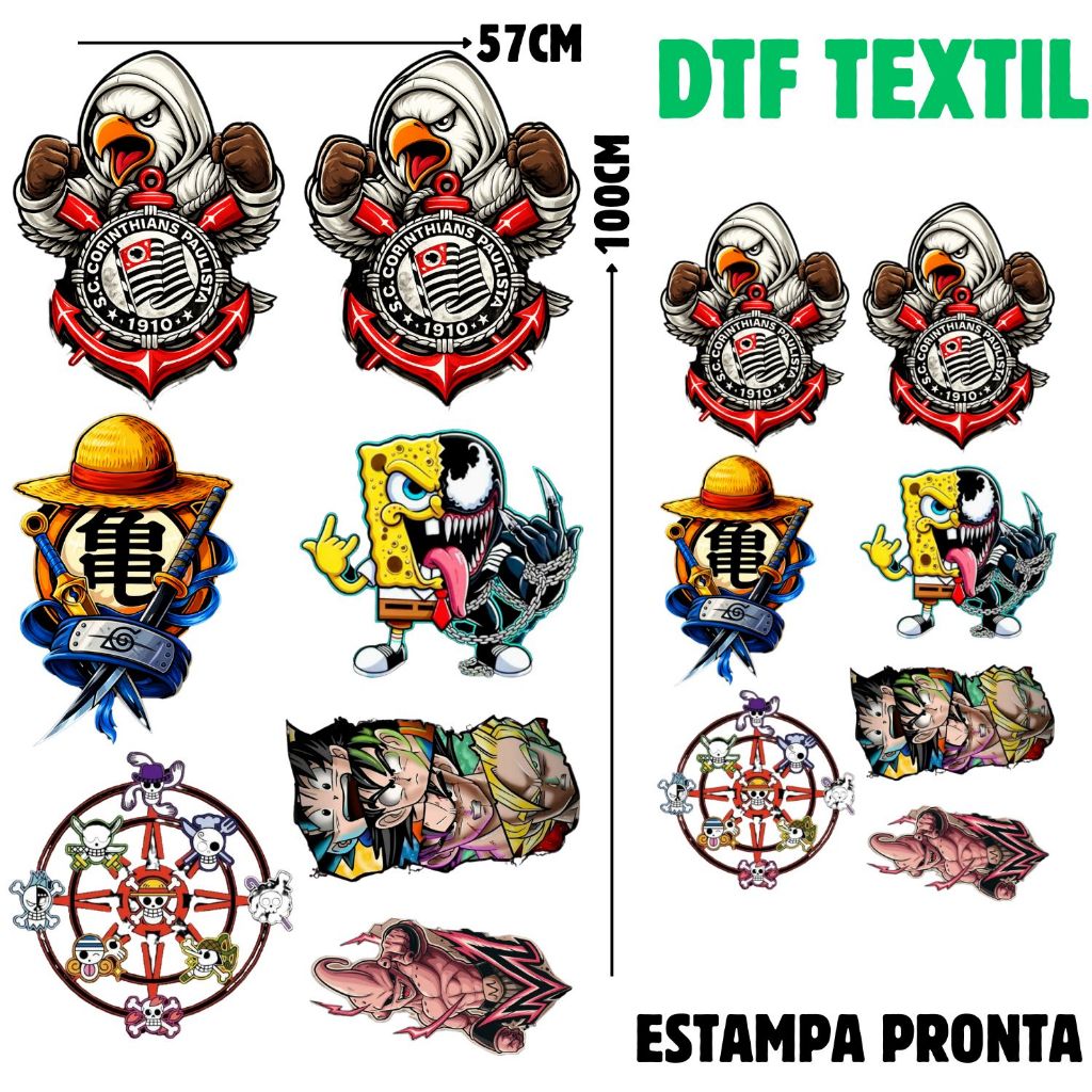 Aplique Termocolante DTF Textil Estampa Para Tecidos e Camisetas Artes Pronta 6060-34 Envio 24hs