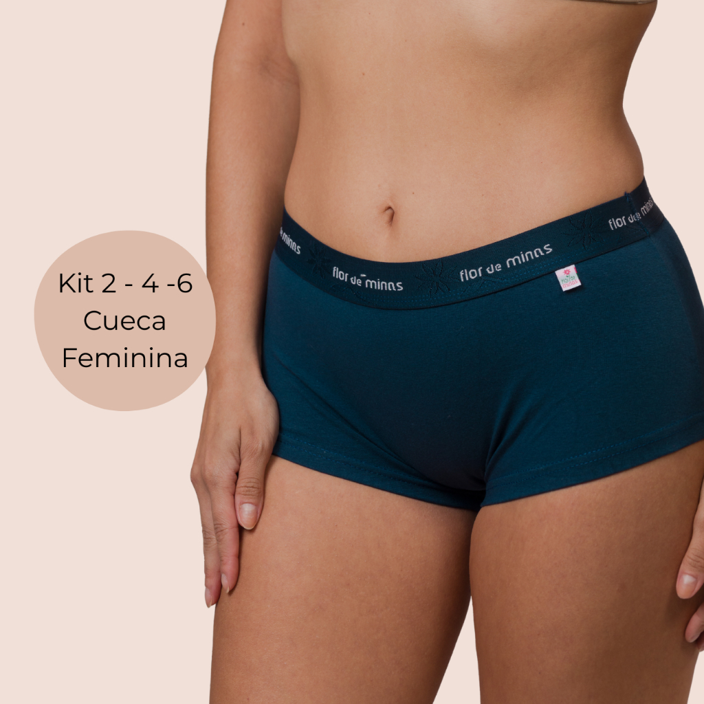 Calcinha Boxer Feminina Boxer Algodão Conforto kit