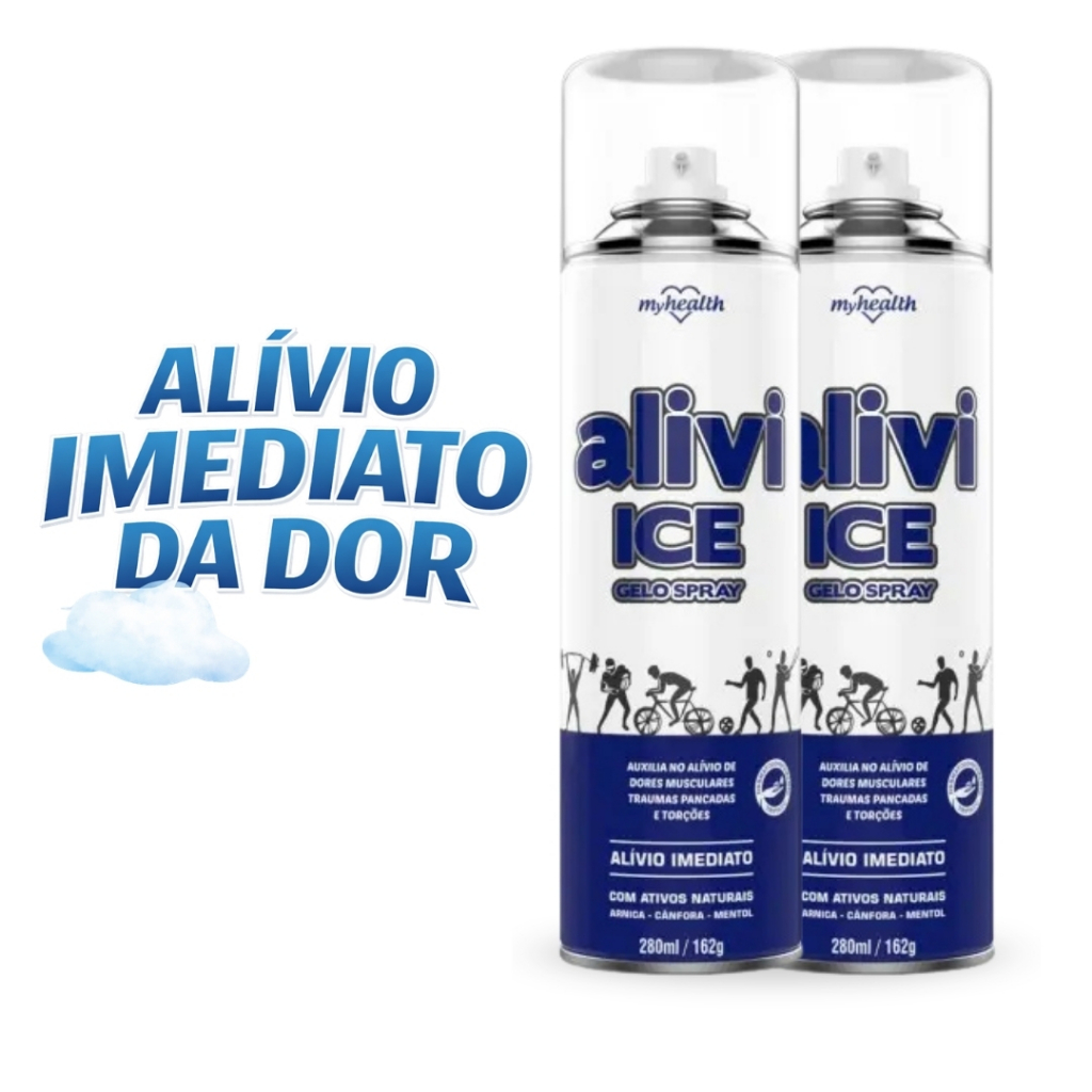 Spray Gelo Alivi Ice Alivio Imediato Dor Muscular Contusões Traumas Pancadas 280ml