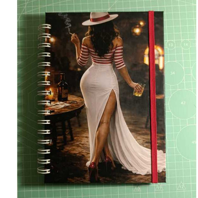 Caderno Espiritual Maria Navalha Personalizado A5 15x22 Ateliê Brisa de Luz 100 folhas
