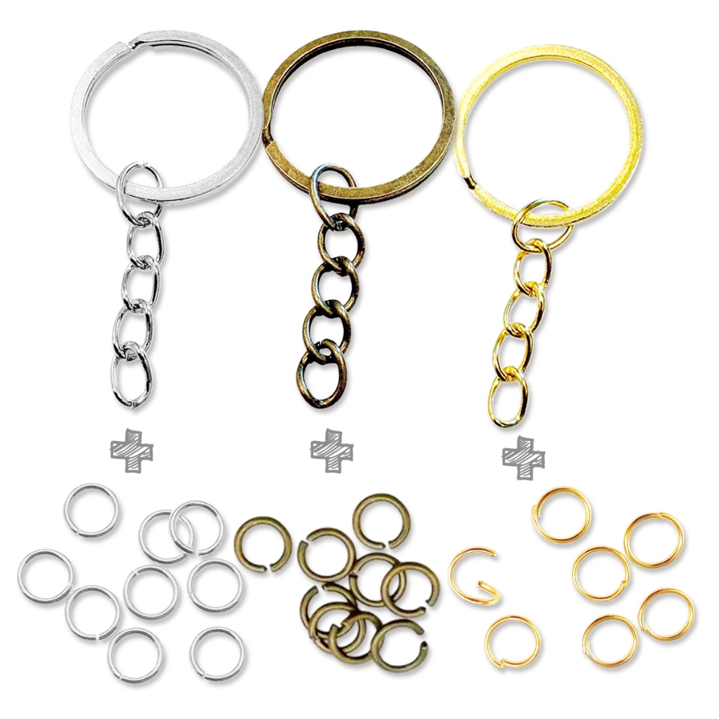 Argola Chaveiro 25mm Italiana Reforçada Com Corrente + Elo Para Montagem em Oferta na Shopee