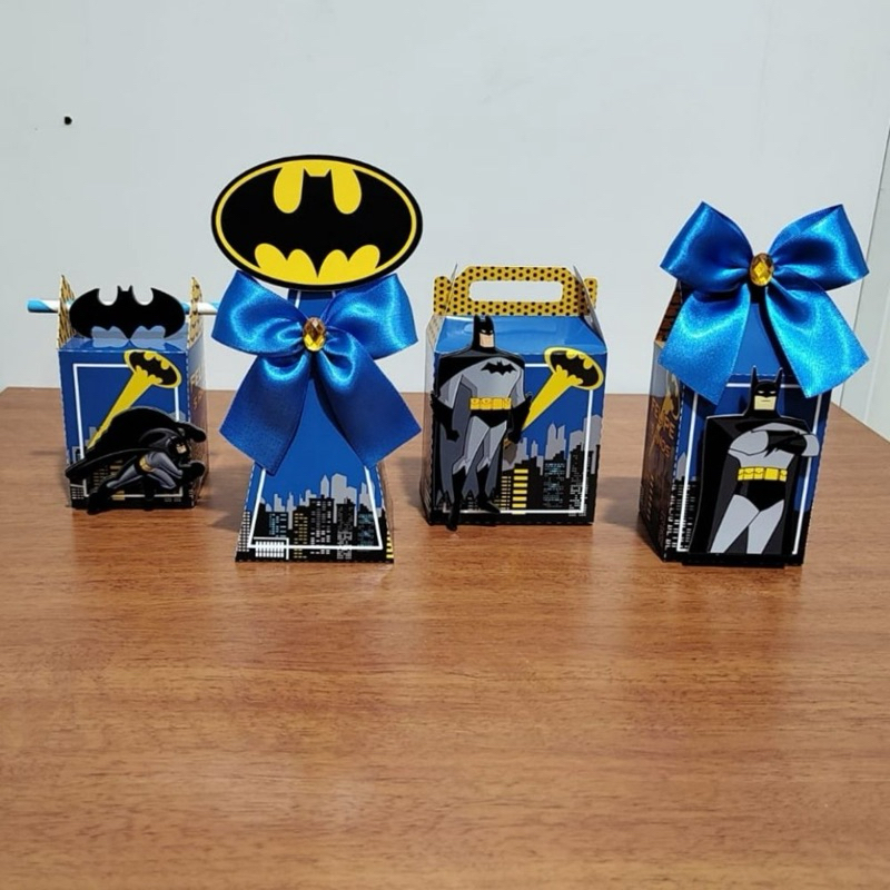 10 Caixinhas Personalizadas Batman | Milk, Cone, Maletinha, Porta Canudo | Atacado | Papel Fosco 180g