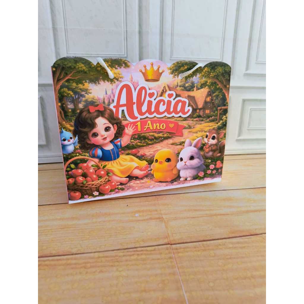 Sacola Personalizada Branca de Neve Baby 20x15x7 (PEGUE E MONTE) ENVIO RÁPIDO