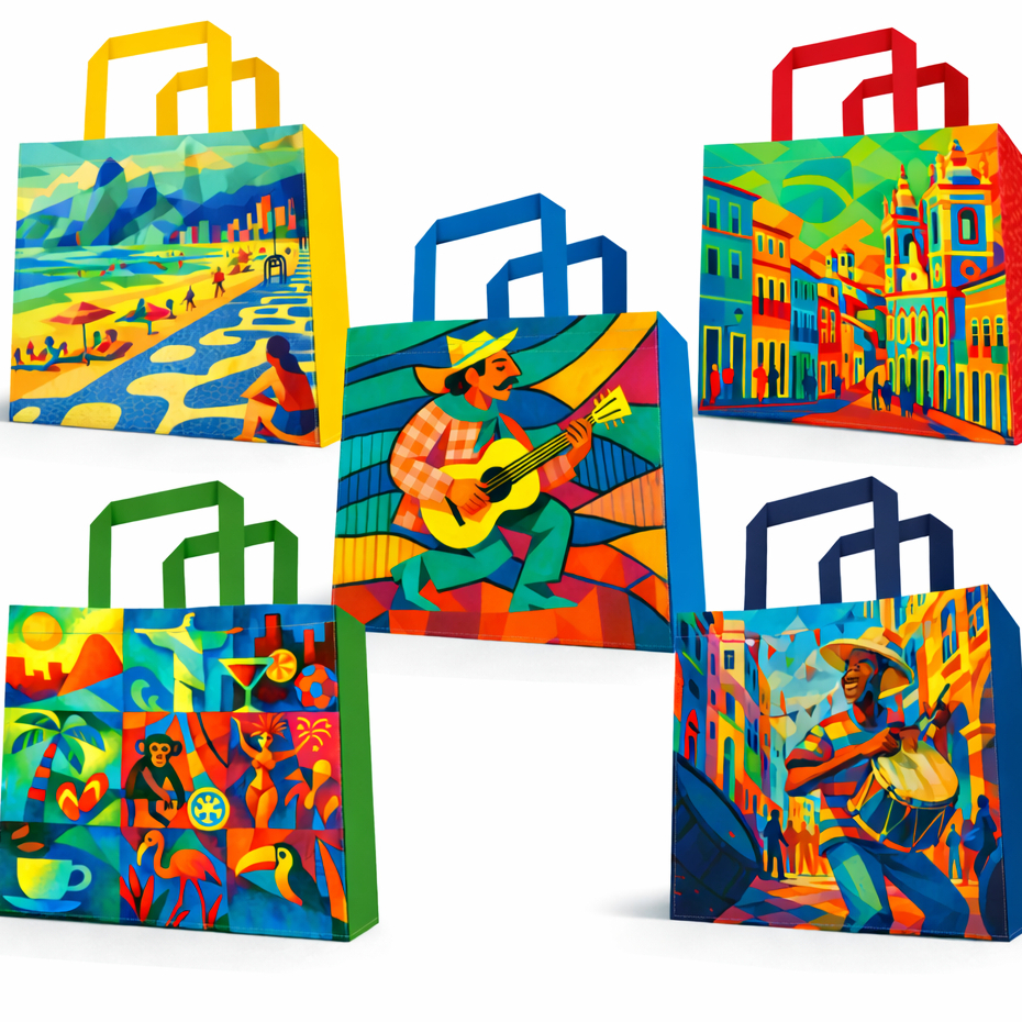 Sacola Ecológica de Ráfia Reforçada 12kg Bolsa Reutilizável Grande Estampada Mercado Praia Dia a Dia
