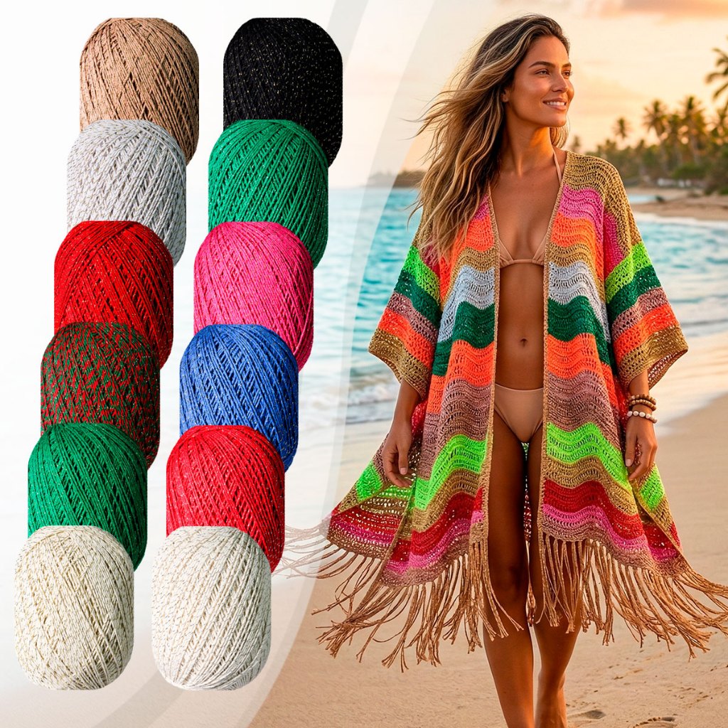 Fio Com Brilho Natal Diversas Cores Nº6 TEX 980 Macio e Brilhoso Natalino Pluma Barbantes Moda Atual em Oferta na Shopee