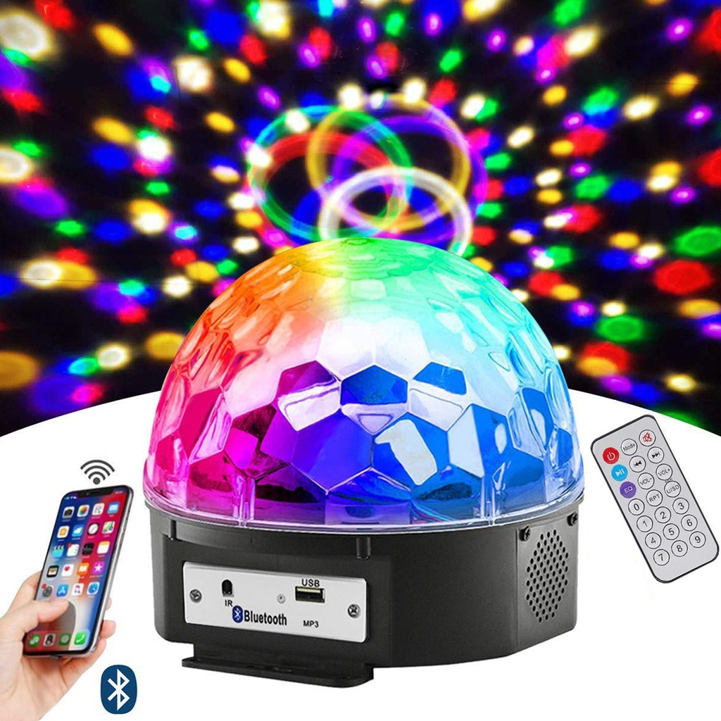 Título:​ Bola Maluca Led Globo Luz 9 Cores 24w RGB Ritmico DMX Cristal Festa