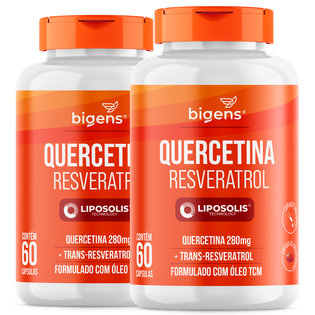 Kit 2x Quercetina + Resveratrol Lipossomal 60 Cápsulas – Suplemento Antioxidante Bigens