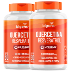 Kit 2x Quercetina + Resveratrol Lipossomal 60 Cápsulas – Suplemento Antioxidante Bigens