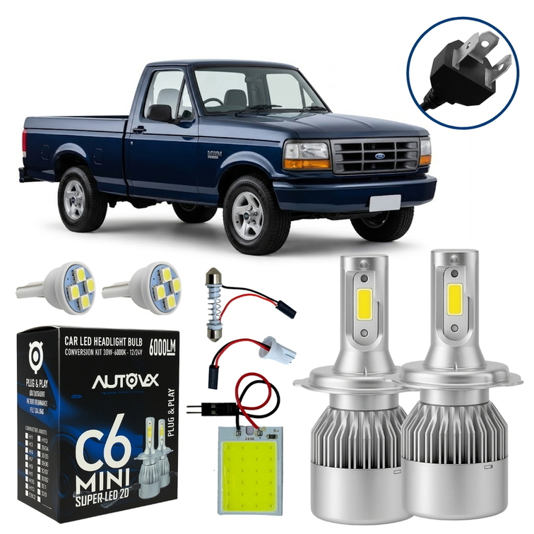 Lampada H4 Ford F1000 79 a 98 30w 6000LM Pingo Torpedo