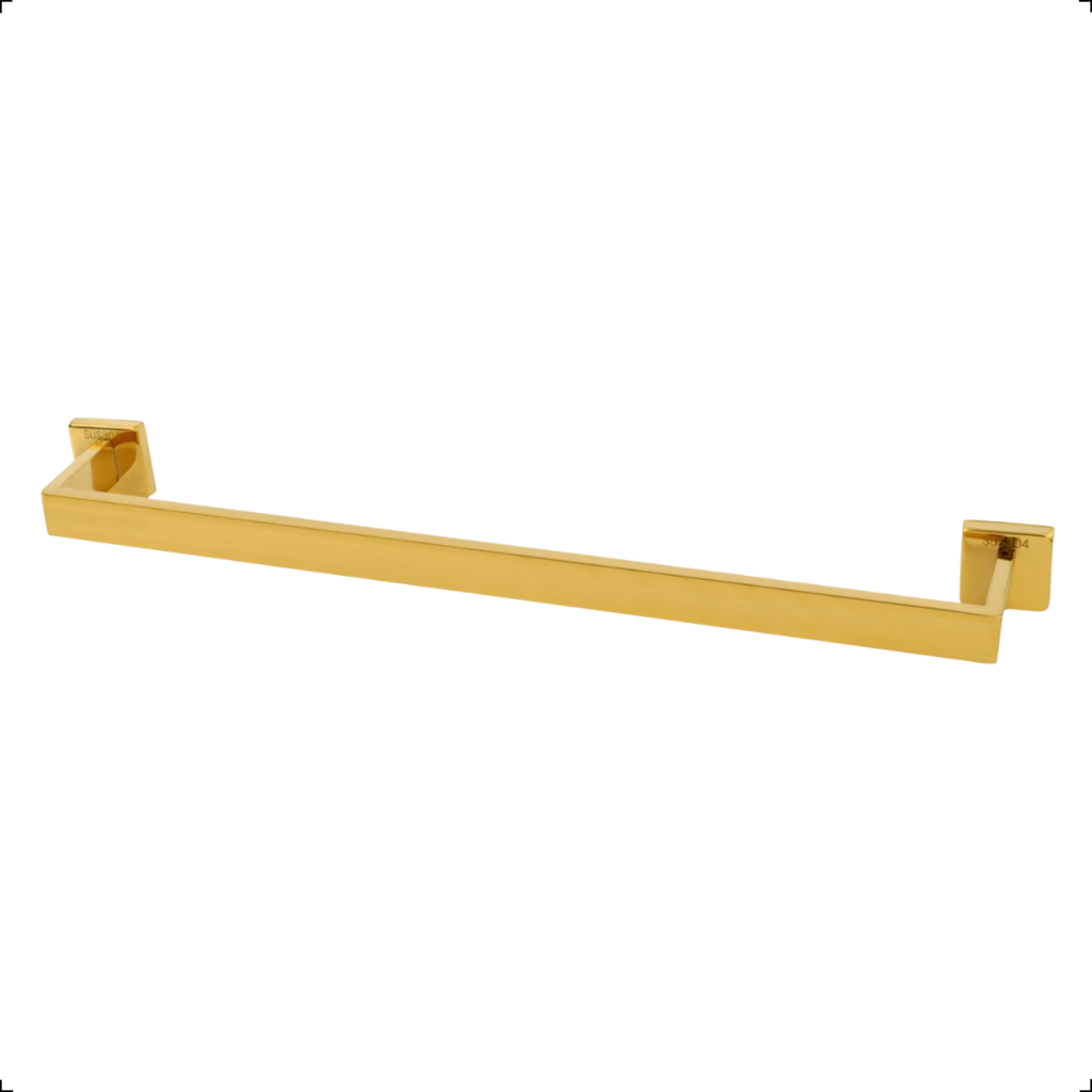 Suporte Porta Toalha Banho Lavabo Banheiro Inox Dourado Gold