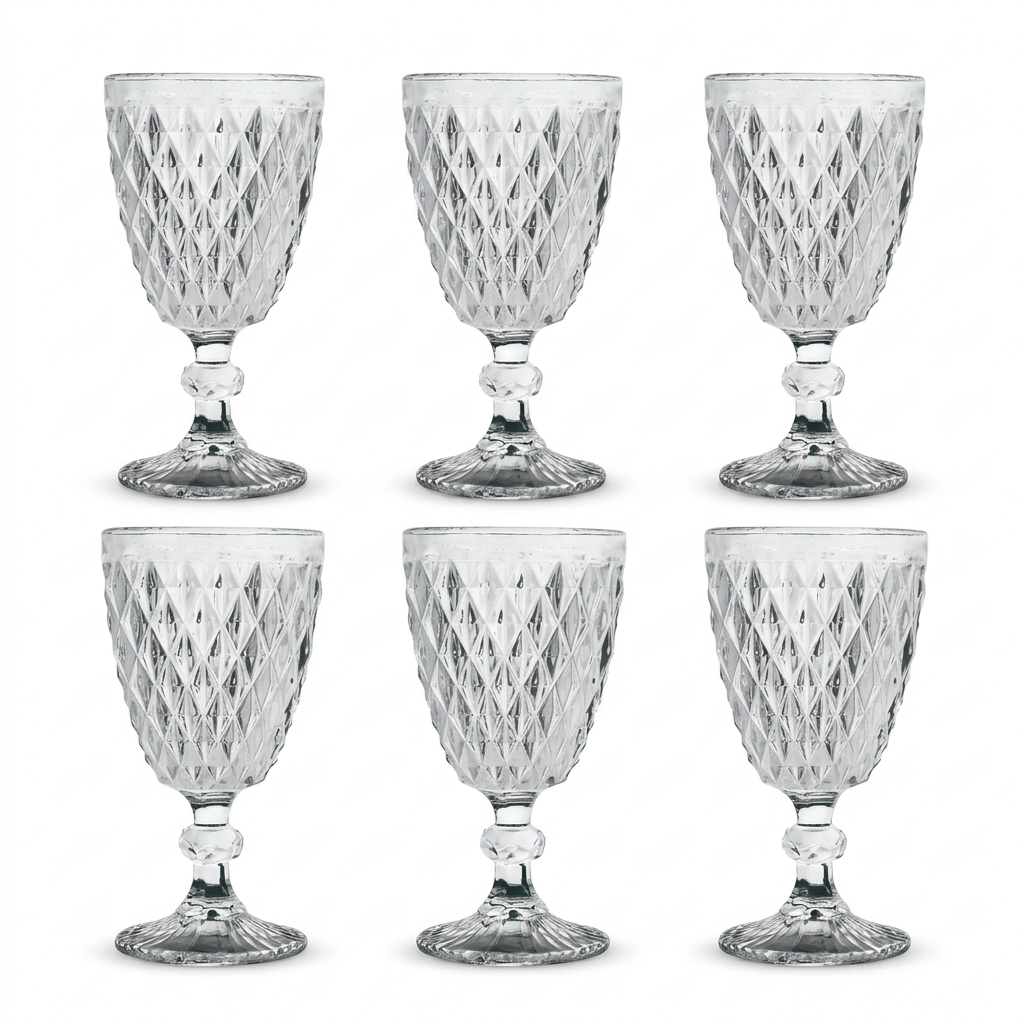 Jogo De 6 Taças 260ml Bico De Abacaxi Clear Class Home