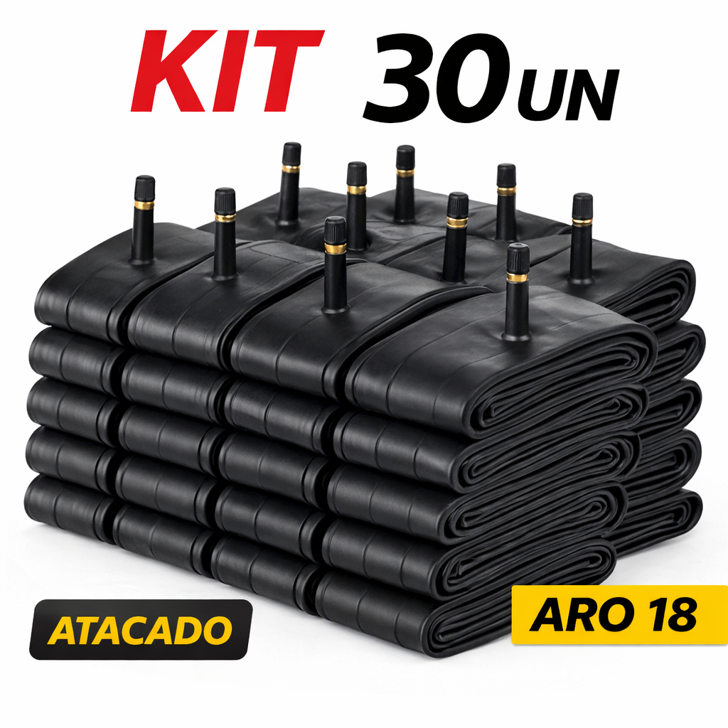 Kit 30 Câmara de Ar Aro 18 Moto Reforçada Uso Profissional Atacado Borracheiro