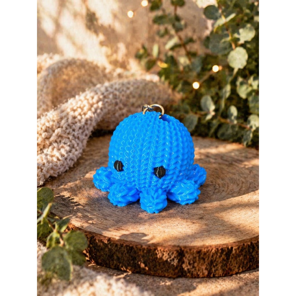 Chaveiro Polvo 3D Estilo Crochê, Tricot | Fofo, Criativo e Decorativo | PLA Ecológico