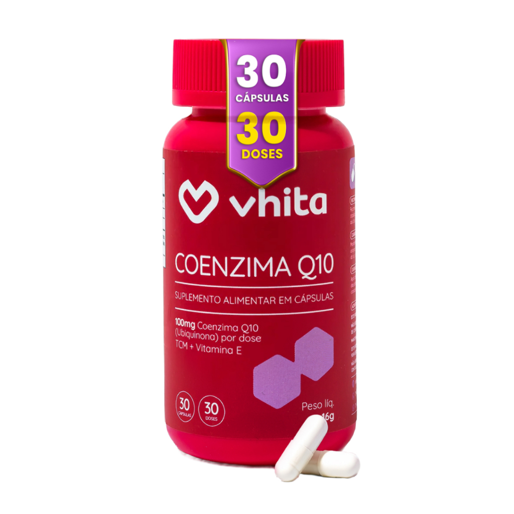 Coenzima Q10 Ubiquinona 100mg Com Vitamina E e TCM 30 cáps - Vhita