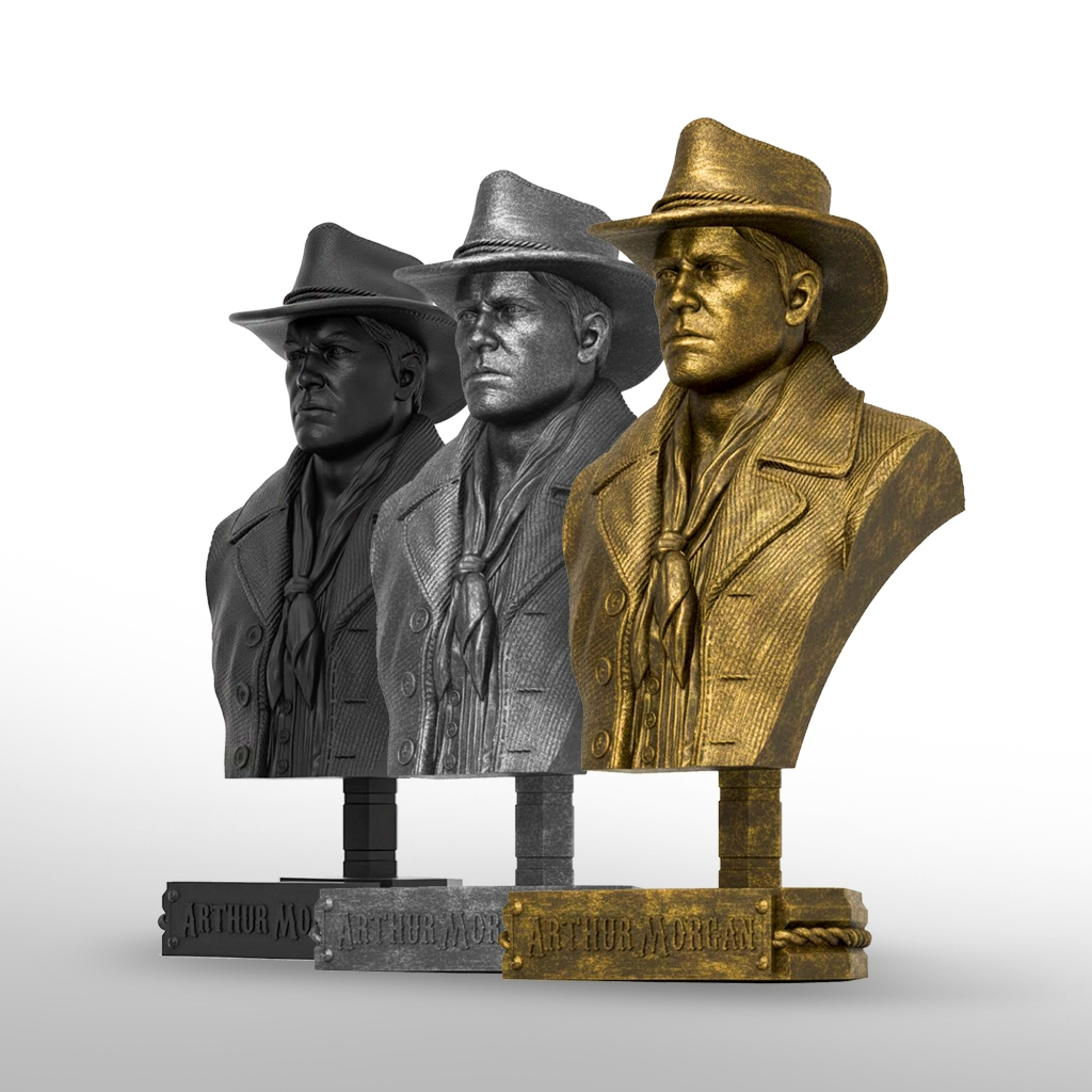 Presente gamer Busto Arthur Morgan Busto Red Dead Redemption 2 - Estátua 3D Decorativa Gamer geek
