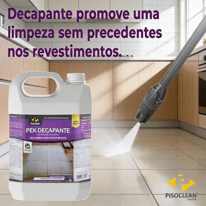 Limpador de Pisos Pek Decapante LP 5L Limpa Pisos Porcelanatos Remove Manchas de Pedras Pisoclean