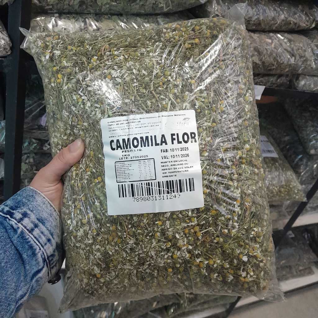 Imagem Camomila Flor Natural 1kg – Chá de Camomila Puro – Calmante Natural e Relaxante