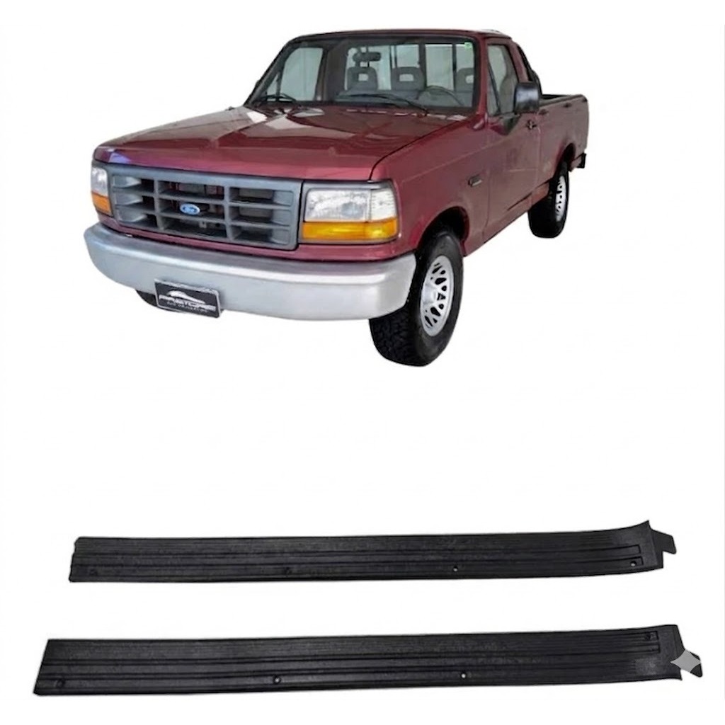Soleira Porta Ford F1000 F100 F-1000 1972 a 1992 Par Preto Resistente