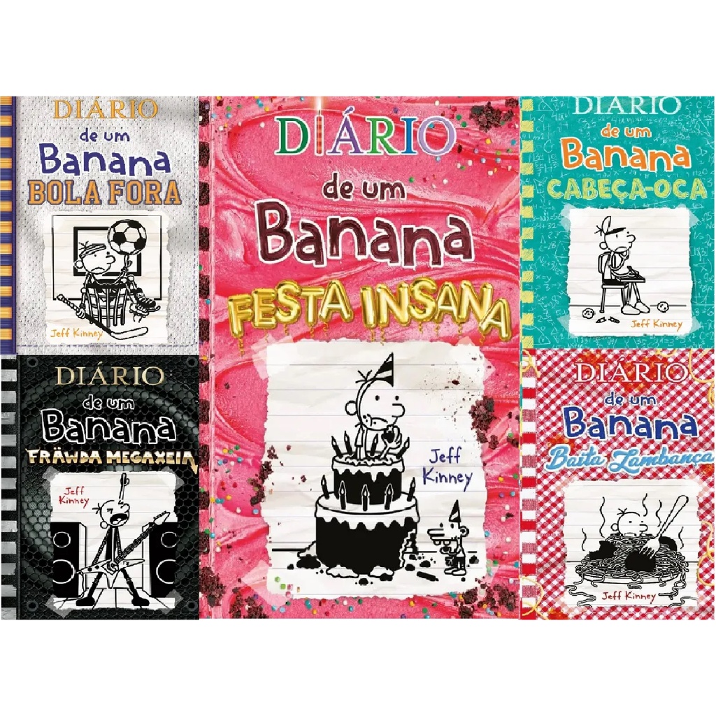 Coleção Diário De Um Banana do 16 ao 20 - Capa Dura + Brinde -  Autor: Jeff Kinney