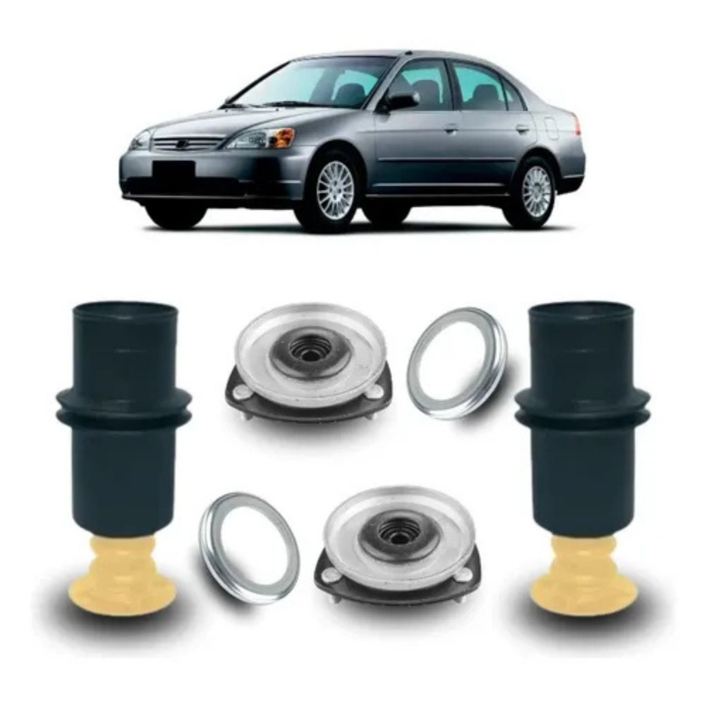 Kit Batente Coxim Rolamento Amortecedor Dianteiro Honda Civic 2002 A 2006