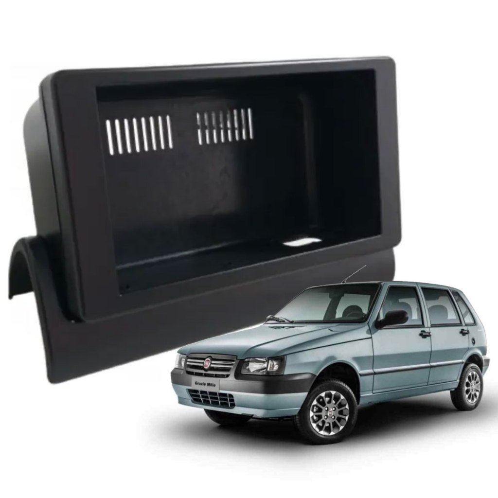 Moldura 7 Polegadas 2 Din Fiat Uno Mille Fire Way 2004 a 2010 2011 2012 2013 Preta