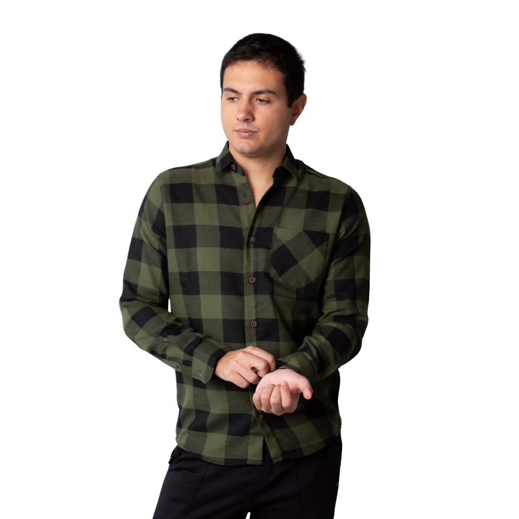 CAMISA MASCULINA MANGA LONGA XADREZ MISTA