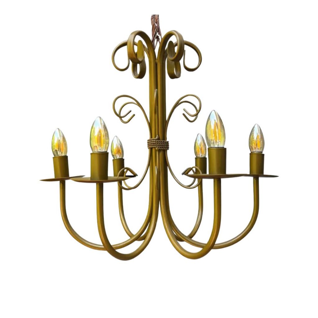 Lustre Luminária Ferro 6 Bocais Decoração Sala Pendente em Oferta na Shopee