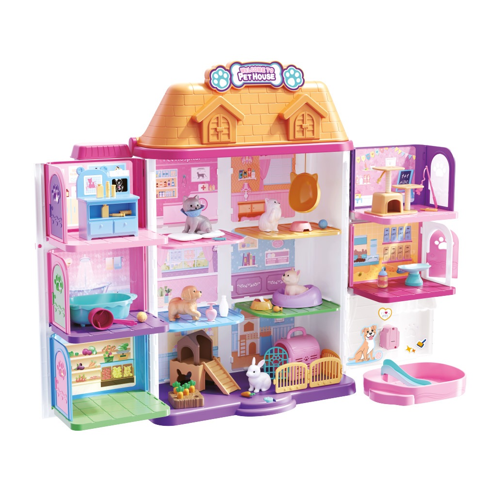 Brinquedo Casinha de Animais Pet House Pimpi 3 Andares com Acessórios
