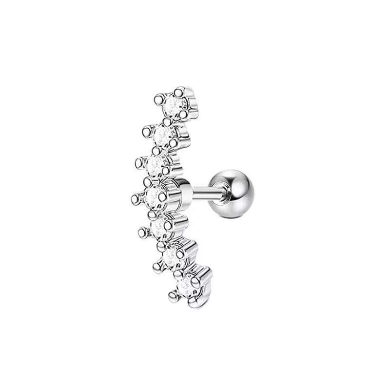Detalhes do Piercing De Cartilagem De Aço Inoxidadel Com Zircônia