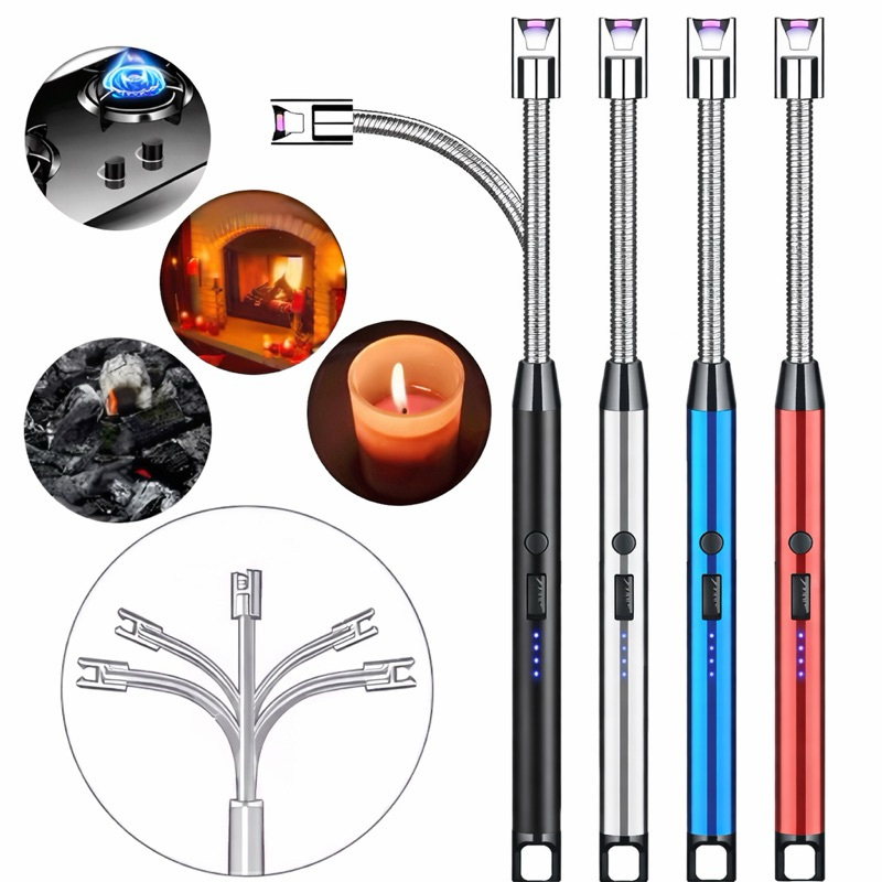 Acendedor Elétrico Plasma USB Recarregável Isqueiro Sem Chama Fogão Vela Churrasco