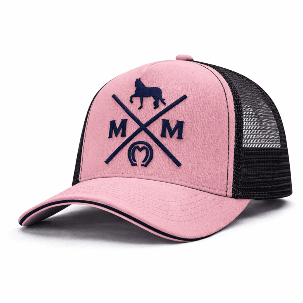Boné Trucker Country Aba Curva Telinha Mangalarga Marchador X Rosa Feminino