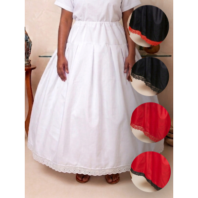 Saia oxford branco preto vermelho 3 metros de roda roupa de ração umbanda candomblé pombagira