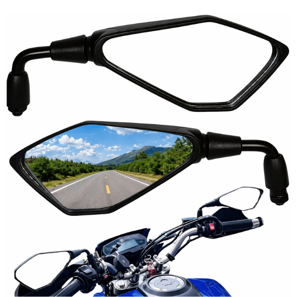 Retrovisor Mini Z400 Haste Curta Rosca 10mm Honda Kawasaki Suzuki (Par)